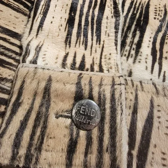 NWT Vintage FENDI SELLERIA Pony Hair Jungle Jacket - Picture 9 of 15
